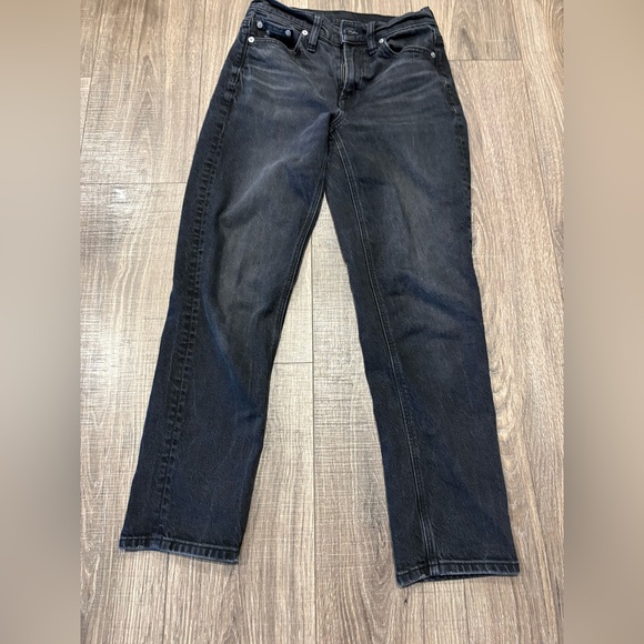 American Eagle Outfitters Super High Rise Ankle Straight Black Jeans EUC - Picture 1 of 6